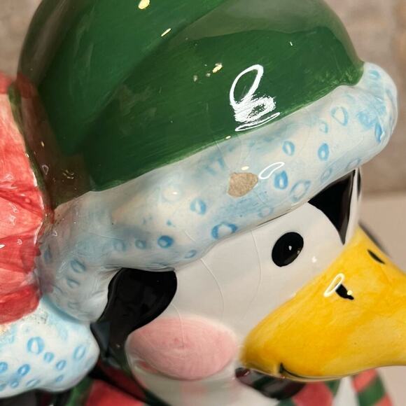 Vintage Mercuries Penguin Family Ceramic Cookie Jar Christmas Holiday Winter - Picture 3 of 9